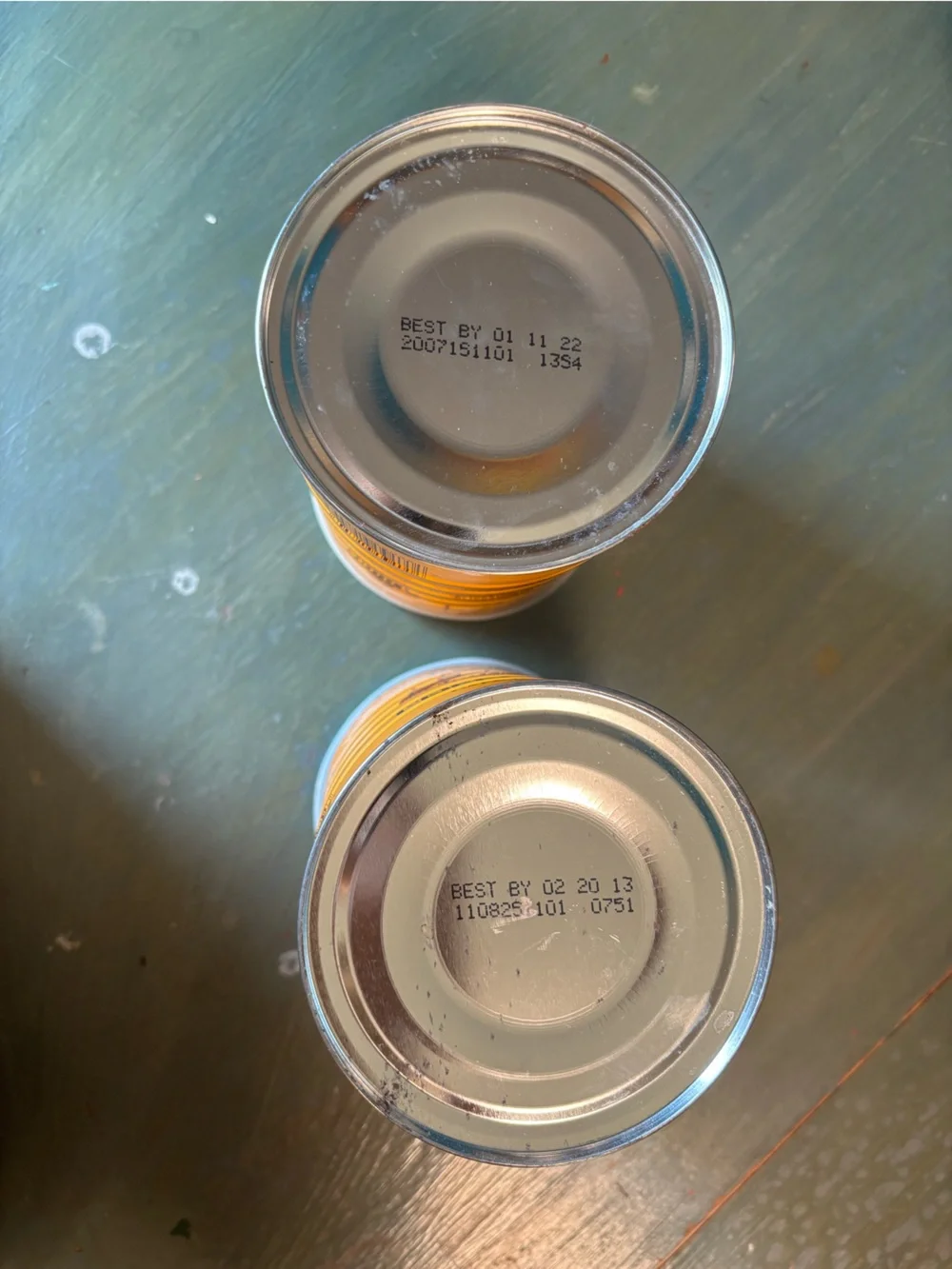 2 Empty Café Du Monde Coffee and Chicory Tins